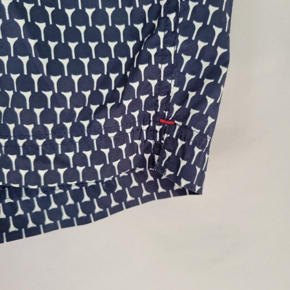 Orlebar Brown Navy and White Paterned Bulldog Swim Shorts - Picture 7 of 13